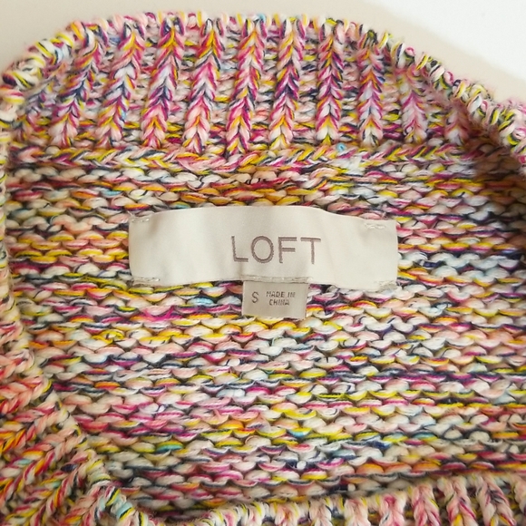 LOFT Rainbow Flecked Crew Neck Sweater Size S - Picture 9 of 9